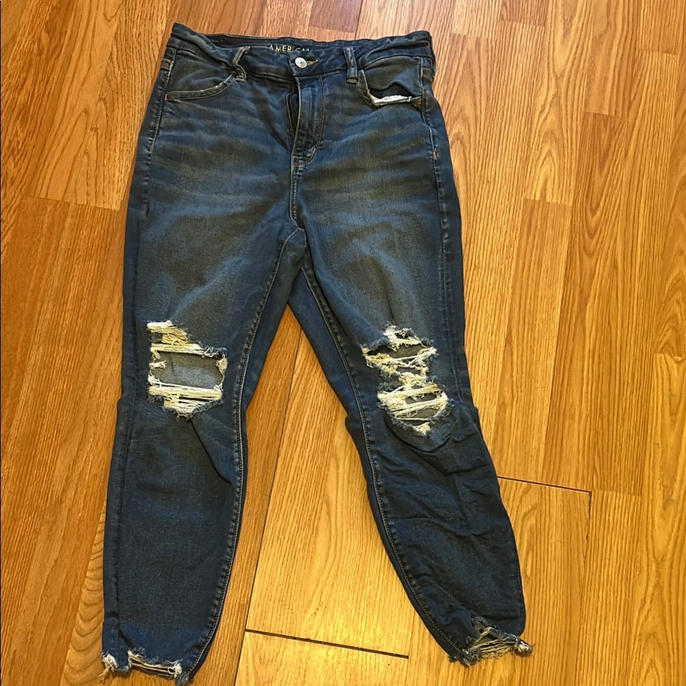 Blue Distressed Women's Jeans